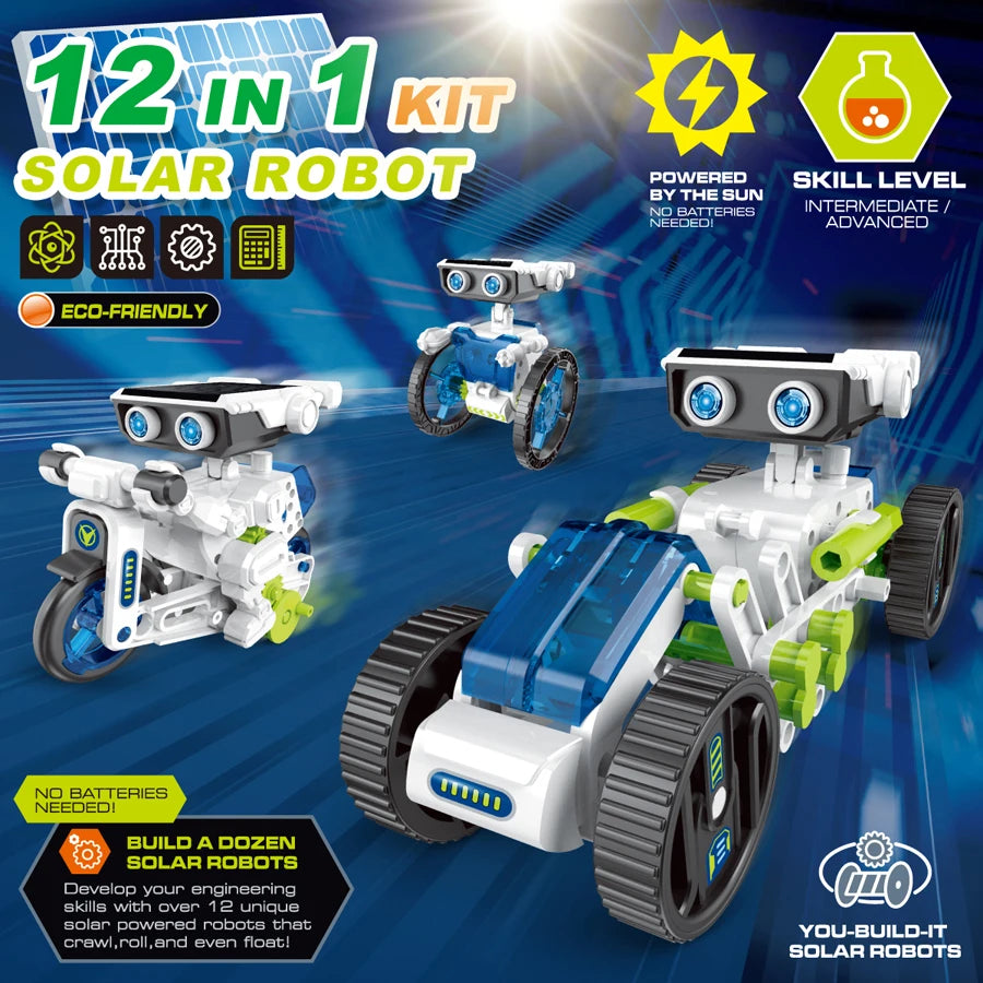 12-in-1 Solar Space Robot Kit – STEM Educational Toy for Kids