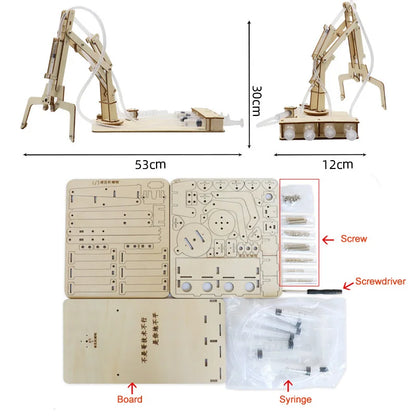DIY Wooden Hydraulic Robotic Arm – STEM Learning Kit