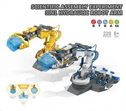 DIY Hydraulic Robot Arm Kit – 3-in-1 STEM Educational Toy
