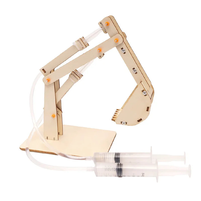 DIY Hydraulic Excavator, Elevator & Bulldozer STEM Kit – Educational Wooden Science Toy for Kids