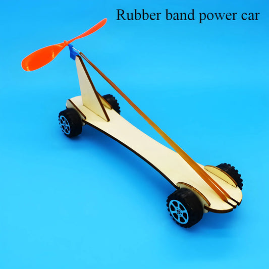 DIY Rubber Band Powered Car – STEM Educational Kit for Kids