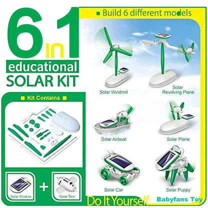 6-in-1 Solar Powered STEM Building Kit – Educational DIY Toy Set for Kids