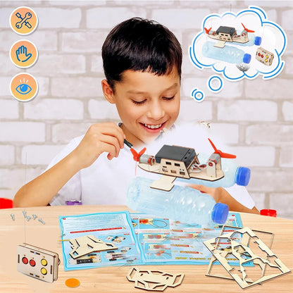 Wireless Remote Control Wind Boat DIY STEM Kit – Educational Toy for Kids