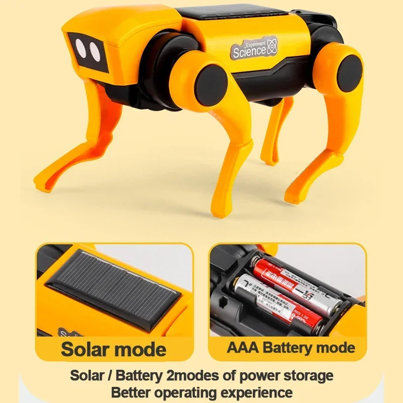 Solar-Powered Mechanical Pet DIY Kit (Dog & Cat Head Included)