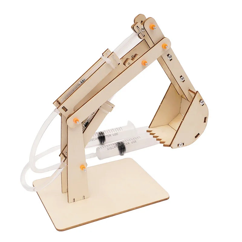 DIY Hydraulic Excavator, Elevator & Bulldozer STEM Kit – Educational Wooden Science Toy for Kids