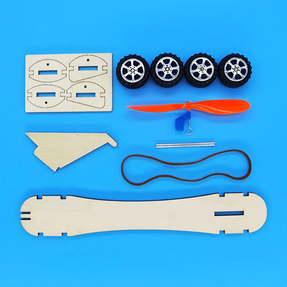 DIY Rubber Band Powered Car – STEM Educational Kit for Kids