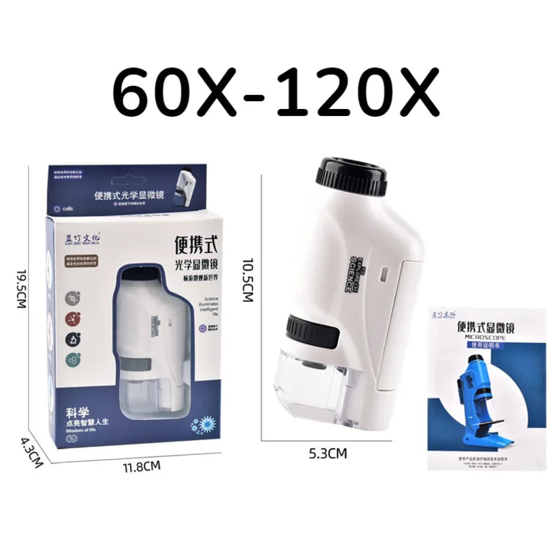 Pocket-Sized LED Microscope – 60X to 120X Magnification