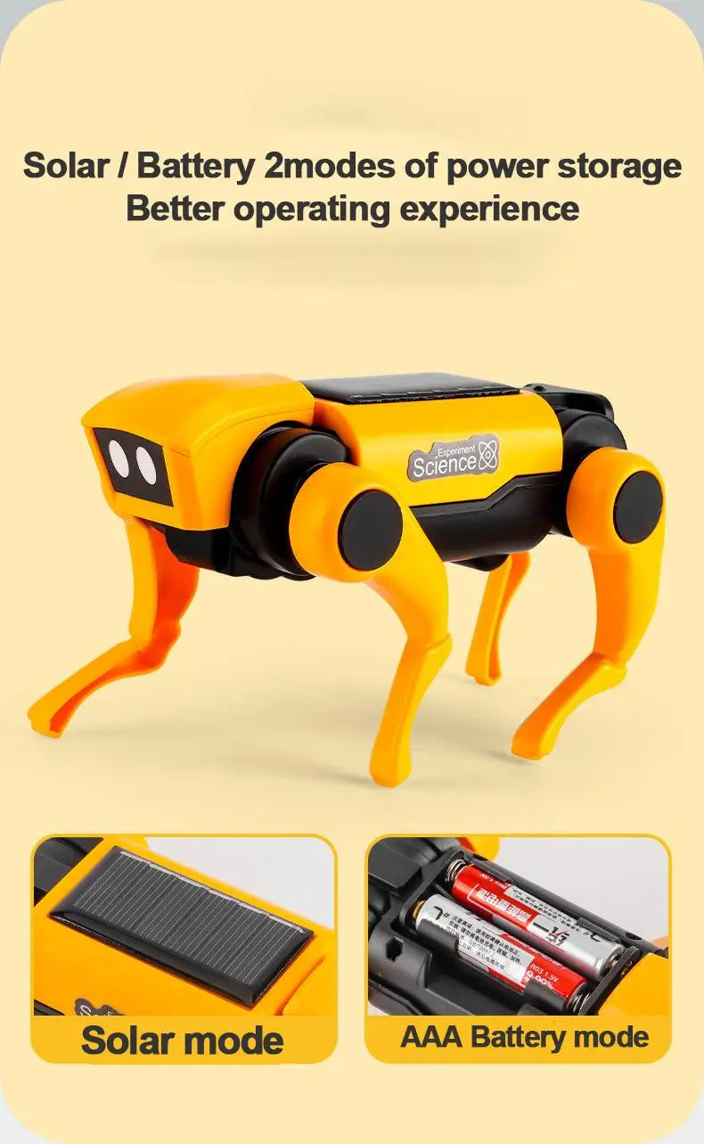 Solar-Powered Mechanical Pet DIY Kit (Dog & Cat Head Included)