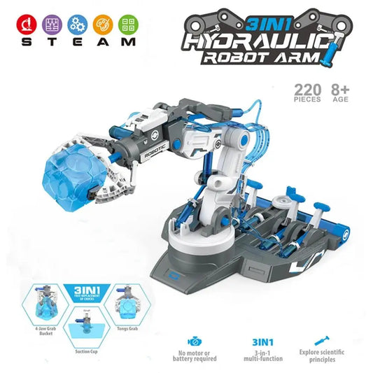 DIY Hydraulic Robot Arm Kit – 3-in-1 STEM Educational Toy