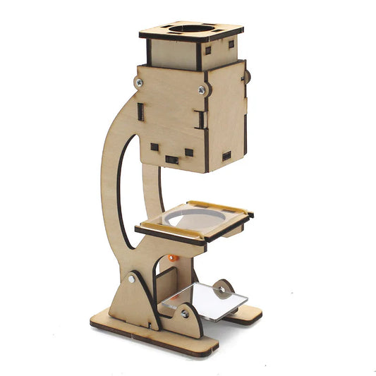 DIY Wooden Microscope Kit – STEM Science Experiment Toy for Kids