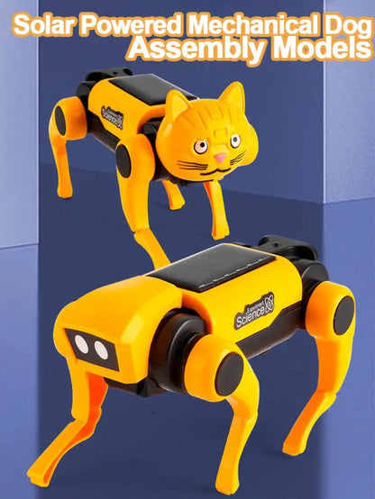 Solar-Powered Mechanical Pet DIY Kit (Dog & Cat Head Included)