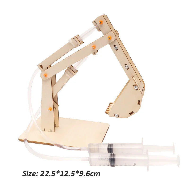 DIY Hydraulic Excavator, Elevator & Bulldozer STEM Kit – Educational Wooden Science Toy for Kids