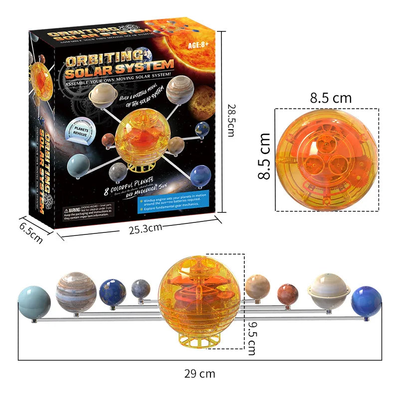 Wind-Up Solar System Model Kit – Build & Explore Planetary Orbits with Moving Gears