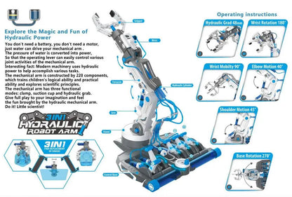 DIY Hydraulic Robot Arm Kit – 3-in-1 STEM Educational Toy